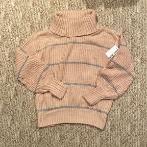 Brand new with tags! Pink sweater with silver stripes.